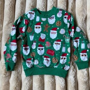 Little Sleepies Green Santa and Treats Kids Sweatshirt